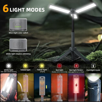 Adjustable Tripod Camping Work Light
