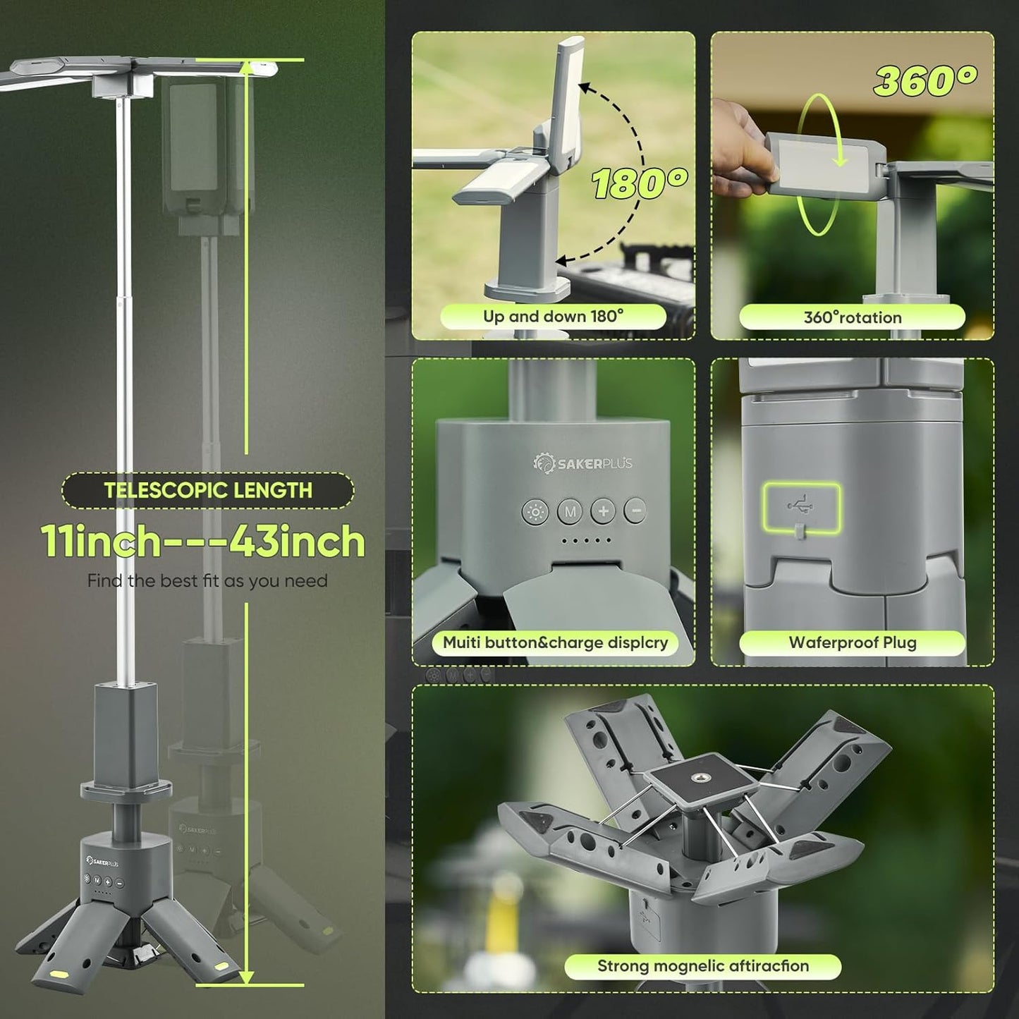14000mAh Telescopic Camping Lantern