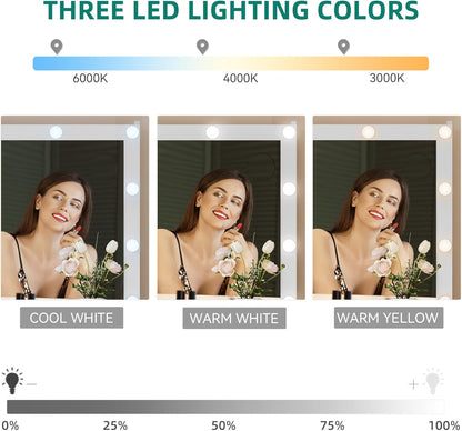 LED Vanity Desk with 10 Drawers